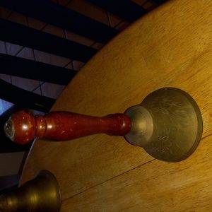 Brass and wooden handle bell.